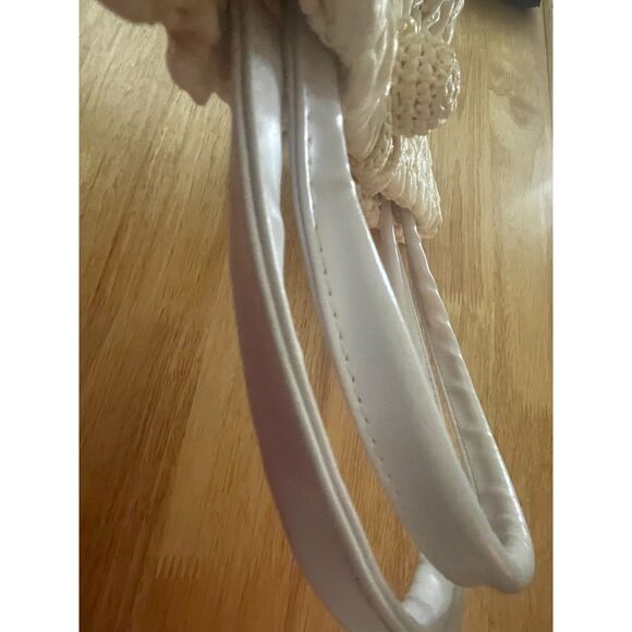 Vintage Mantessa Hand Made Japan Woven Straw Purse Ivory Top Handle Bag - Picture 10 of 15